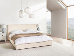 Beliani Ottoman Bed Boucle Lavaur 180 X 200 Cm (Eu Super King) Beige - thumbnail 2