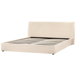 Beliani Ottoman Bed Boucle Lavaur 180 X 200 Cm (Eu Super King) Beige - thumbnail 8