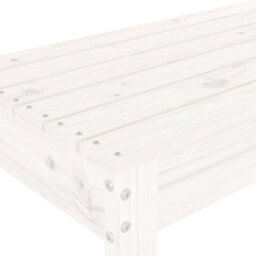 Berkfield Garden Bench White 80X38X45 Cm Solid Wood Pine - thumbnail 6