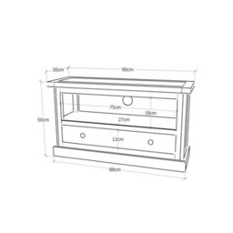 Cabinet Bits Rocca Grey 1 Drawer Tv Cabinet Brass Knob - thumbnail 9