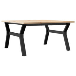 Berkfield Coffee Table Y-Frame 80X80X45 Cm Solid Wood Pine And Steel - thumbnail 2