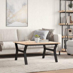 Berkfield Coffee Table Y-Frame 80X80X45 Cm Solid Wood Pine And Steel - thumbnail 3