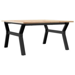Berkfield Coffee Table Y-Frame 80X80X45 Cm Solid Wood Pine And Steel - thumbnail 6