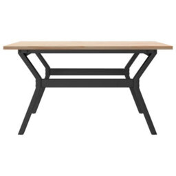 Berkfield Coffee Table Y-Frame 80X80X45 Cm Solid Wood Pine And Steel - thumbnail 5