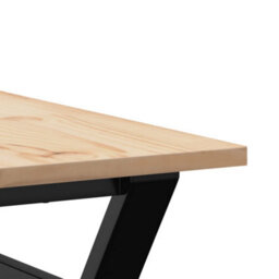 Berkfield Coffee Table Y-Frame 80X80X45 Cm Solid Wood Pine And Steel - thumbnail 7