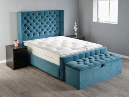 Divan Base Direct Vega Ottoman Storage Box 4Ft6 Double - Plush Teal - thumbnail 2