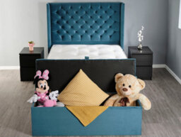 Divan Base Direct Vega Ottoman Storage Box 4Ft6 Double - Plush Teal - thumbnail 3