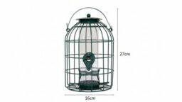 Metal Hanging Bird Seed Feeder With Squirrel Guard , Outdoor Garden Bird Feeder - thumbnail 2