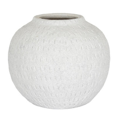Hill Interiors Ashen Large Round Vase - Ceramic - L23 X W23 X H20 Cm - White - image 1