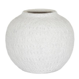 Hill Interiors Ashen Large Round Vase - Ceramic - L23 X W23 X H20 Cm - White - thumbnail 1