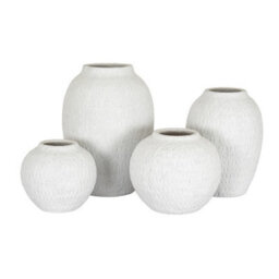 Hill Interiors Ashen Large Round Vase - Ceramic - L23 X W23 X H20 Cm - White - thumbnail 3