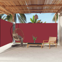 Walplus Retractable Side Awning Garden Sun Shade Canopy Gazebo For Back Door, Porch, Patio Red 180X600 Cm