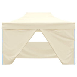 Walplus Professional Folding Party Tent Garden Gazebo Canopy With 4 Sidewalls 3X4 M Steel Cream - thumbnail 2