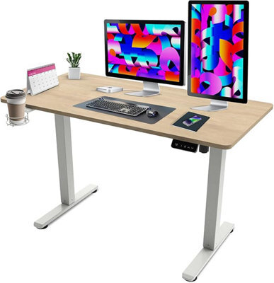 Aerolite Olsen & Smith, Single Electric Standing Desk, Sit Stand Table, 120X60X(72 -120)Cm, Steel Frame, Lcd Display, Memory, Hook, Holder - image 1