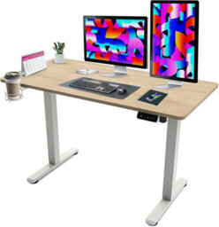 Aerolite Olsen & Smith, Single Electric Standing Desk, Sit Stand Table, 120X60X(72 -120)Cm, Steel Frame, Lcd Display, Memory, Hook, Holder - thumbnail 1