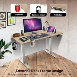 Aerolite Olsen & Smith, Single Electric Standing Desk, Sit Stand Table, 120X60X(72 -120)Cm, Steel Frame, Lcd Display, Memory, Hook, Holder - thumbnail 4
