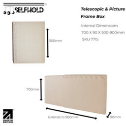 Selfhold Double Wall Telescopic Cardboard Shipping Box (700 X 90 X 500-900mm) Perfect For Shipping Picture Frame, Mirror And Painting - thumbnail 2