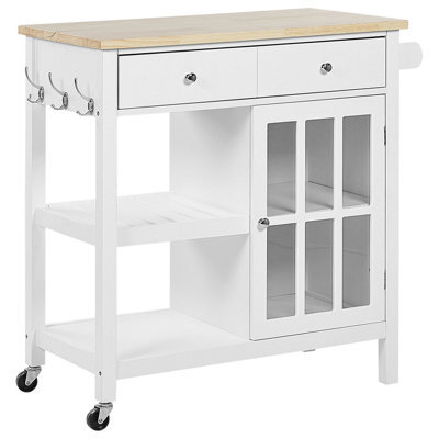 Beliani Kitchen Trolley Genoa White - image 1