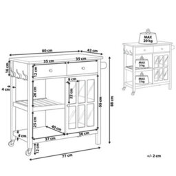 Beliani  Kitchen Trolley Genoa White - thumbnail 3