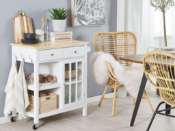 Beliani  Kitchen Trolley Genoa White - thumbnail 2