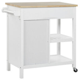 Beliani  Kitchen Trolley Genoa White - thumbnail 7