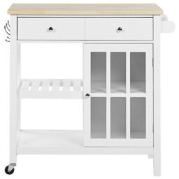 Beliani  Kitchen Trolley Genoa White - thumbnail 6