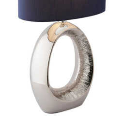 Pagazzi Lighting Pagazzi Dott Chrome Ceramic Table Lamp With Blue Shade - thumbnail 6