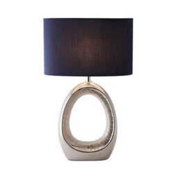 Pagazzi Lighting Pagazzi Dott Chrome Ceramic Table Lamp With Blue Shade - thumbnail 2