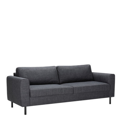 Furniture To Go Omaha 3 Seater Sofa In Dark Grey Basel Fabric - image 1