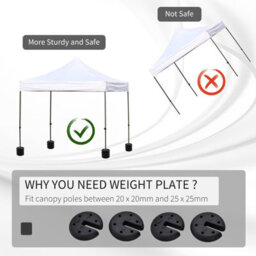 Outsunny Set Of 4 Canopy Tent Weight Sand Fillable Strong Plastic - thumbnail 6
