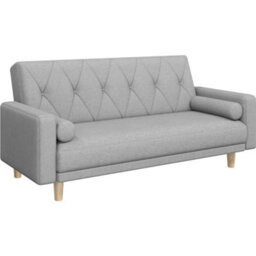 Yaheetech Fabric Convertible Sofa Bed With 2 Bolster Pillows For Living Room/guest Room, Light Grey - thumbnail 2