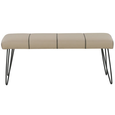 Beliani Beige Faux Leather Bedroom Bench With Metal Hairpin Legs, W104 X D43 X H45Cm - image 1