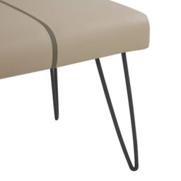 Beliani Beige Faux Leather Bedroom Bench With Metal Hairpin Legs, W104 X D43 X H45Cm - thumbnail 4