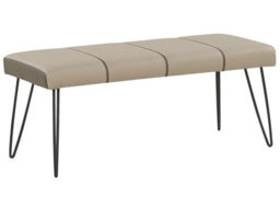 Beliani Beige Faux Leather Bedroom Bench With Metal Hairpin Legs, W104 X D43 X H45Cm - thumbnail 3