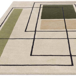 Beige Modern Handmade Geometric Wool Rug For Bedroom Living Room & Dining Room-120Cm X 170Cm - thumbnail 4