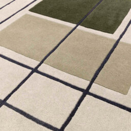 Beige Modern Handmade Geometric Wool Rug For Bedroom Living Room & Dining Room-120Cm X 170Cm - thumbnail 3