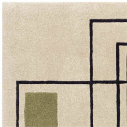 Beige Modern Handmade Geometric Wool Rug For Bedroom Living Room & Dining Room-120Cm X 170Cm - thumbnail 2