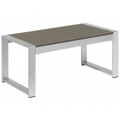 Beliani Garden Coffee Table Salerno 90 Cm 50 Cm Metal Dark Grey - image 1