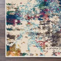 Pink Multi Rug, Stain-Resistant Graphics Rug, 6mm Thick Abstract Rug, Pink Multi Modern Rug For Bedroom-61Cm X 183Cm (Runner) - thumbnail 7