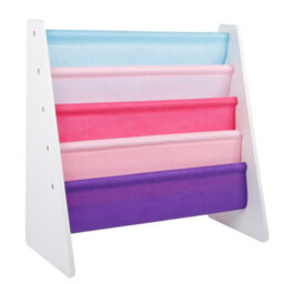 Xample Kids Bookshelf Book Storage 4 Tier Kids Sling Storage Bookcase Fabric Sling Shelves With Easy Book Access For Kids Bookcase - thumbnail 2