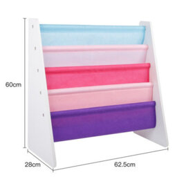 Xample Kids Bookshelf Book Storage 4 Tier Kids Sling Storage Bookcase Fabric Sling Shelves With Easy Book Access For Kids Bookcase - thumbnail 6