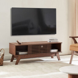 Wyld And Coco Aurora Dark Brown Tv Stand - Compact Storage With Cable Management, W120 X D40 X H44Cm - thumbnail 2