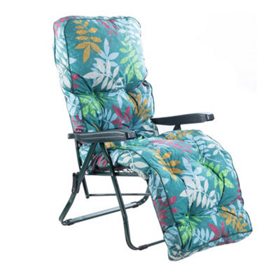 Alfresia Garden Relaxer Chair, Green Frame, Alexandra Green Leaf Classic Cushion - image 1
