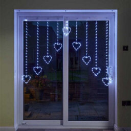 Samuel Alexander 1.2 X 1.2M Light Up Christmas Heart Curtain Lights With 229 Cool White Leds - thumbnail 1