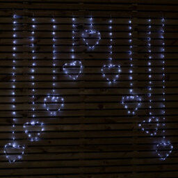 Samuel Alexander 1.2 X 1.2M Light Up Christmas Heart Curtain Lights With 229 Cool White Leds - thumbnail 3