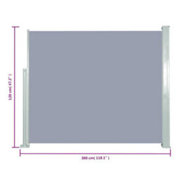 Walplus Retractable Side Awning Garden Sun Shade Canopy Gazebo For Back Door, Porch, Patio 120 X 300 Cm Grey - thumbnail 7