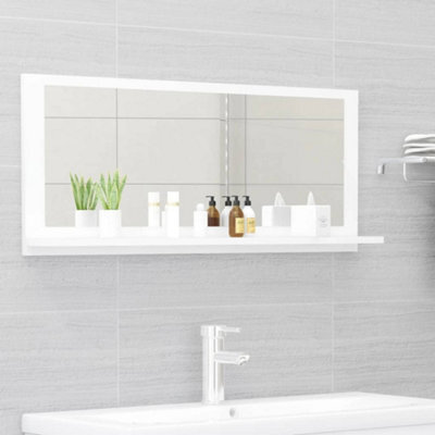Walplus Bathroom Mirror White 90X10.5X37 Cm Engineered Wood - image 1