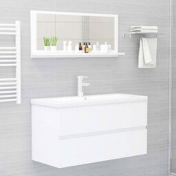 Walplus Bathroom Mirror White 90X10.5X37 Cm Engineered Wood - thumbnail 6
