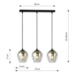 Emibig Lighting Emibig Istar Pendant Lamp  3 X E27 Black With Graphite Shade - thumbnail 9