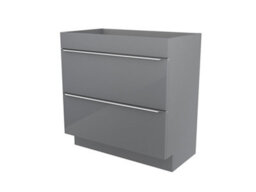 GoodHome Imandra Gloss Grey Freestanding Bathroom Cabinet (H) 820mm (W) 800mm - thumbnail 1